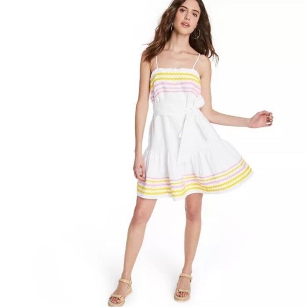 Lisa Marie Fernandez for Target Ric Rac Ruffle Sundress Linen Blend White M